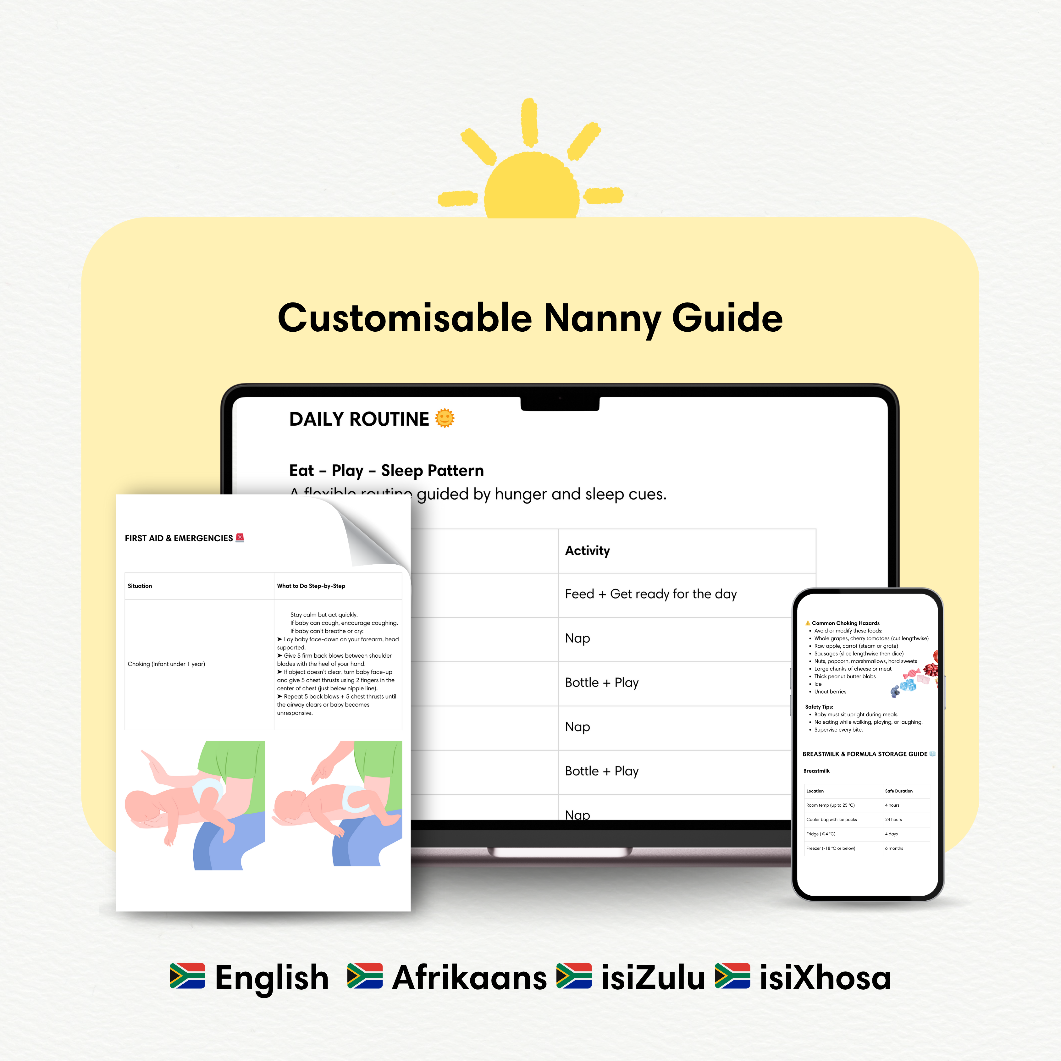 Customisable Nanny Care Manual
