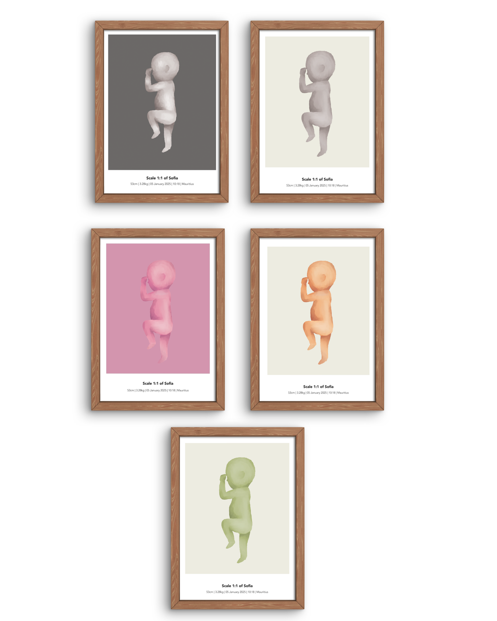 1:1 Scale Custom 300DPI Printable Digital Birth Poster - Watercolour Style