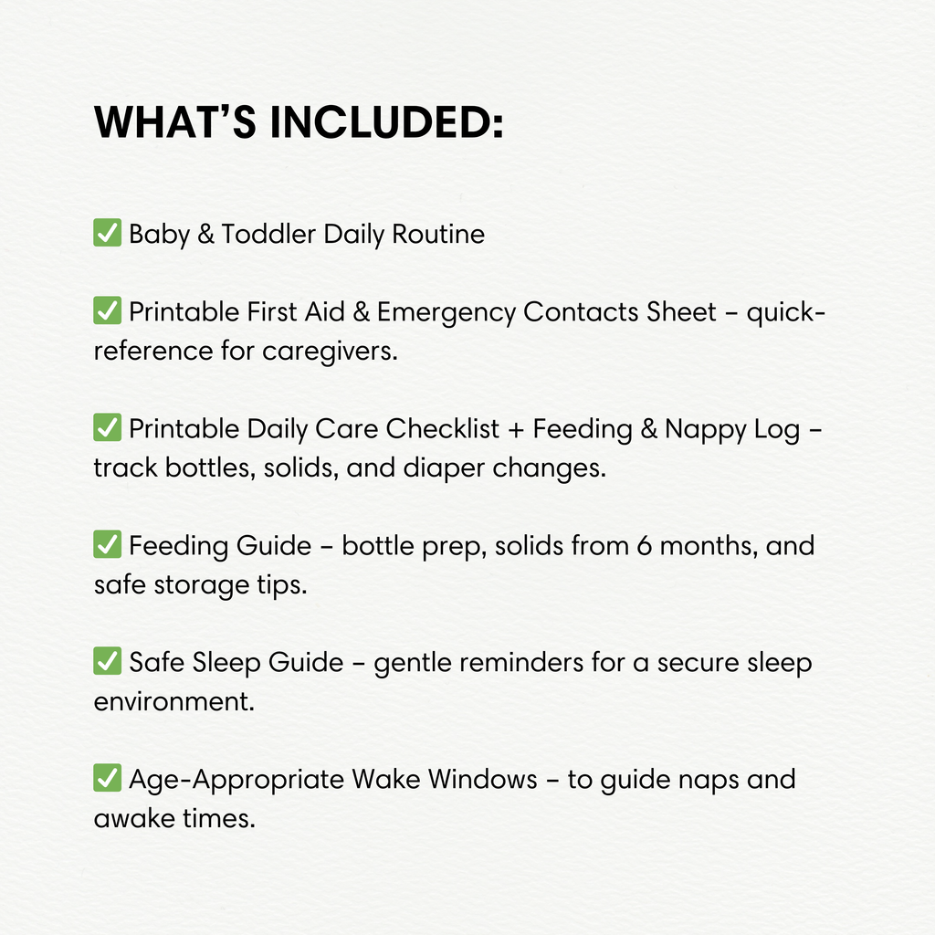 Customisable Nanny Care Manual