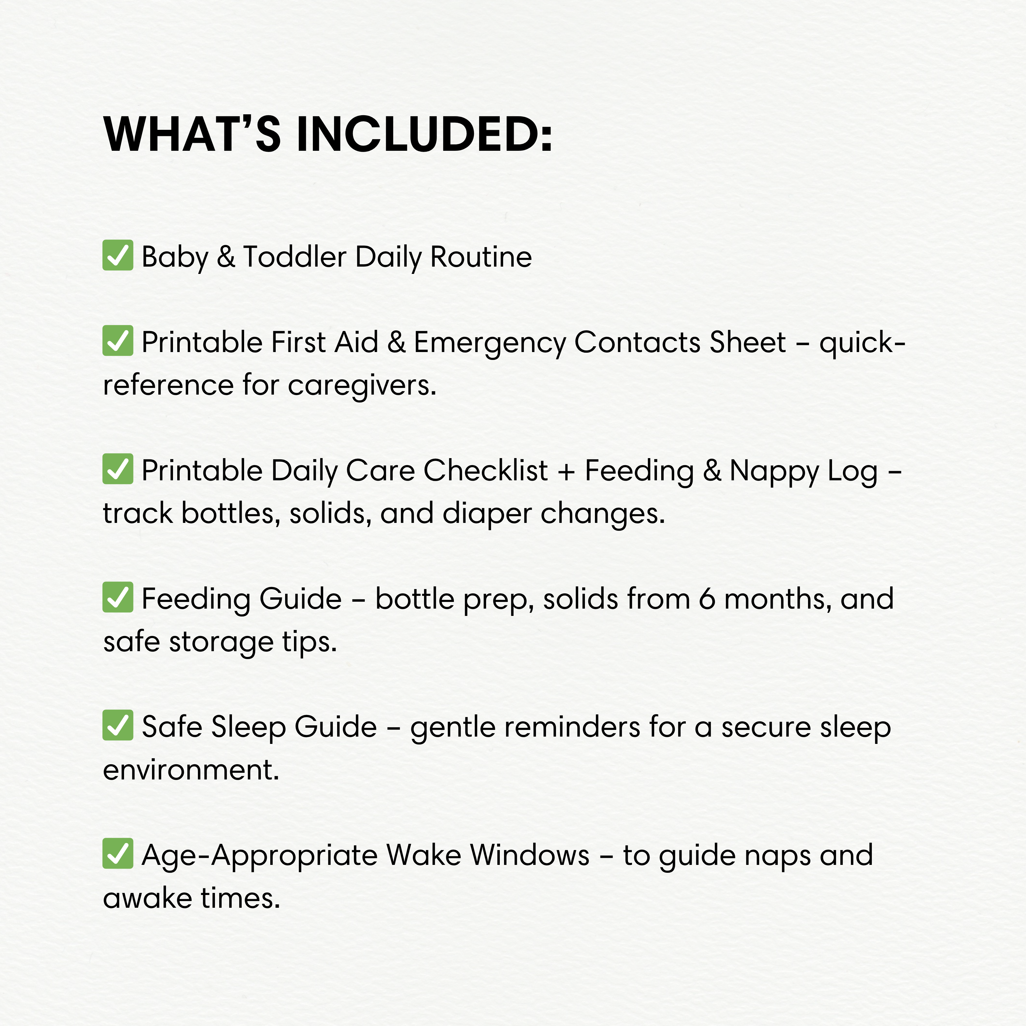 Customisable Nanny Care Manual