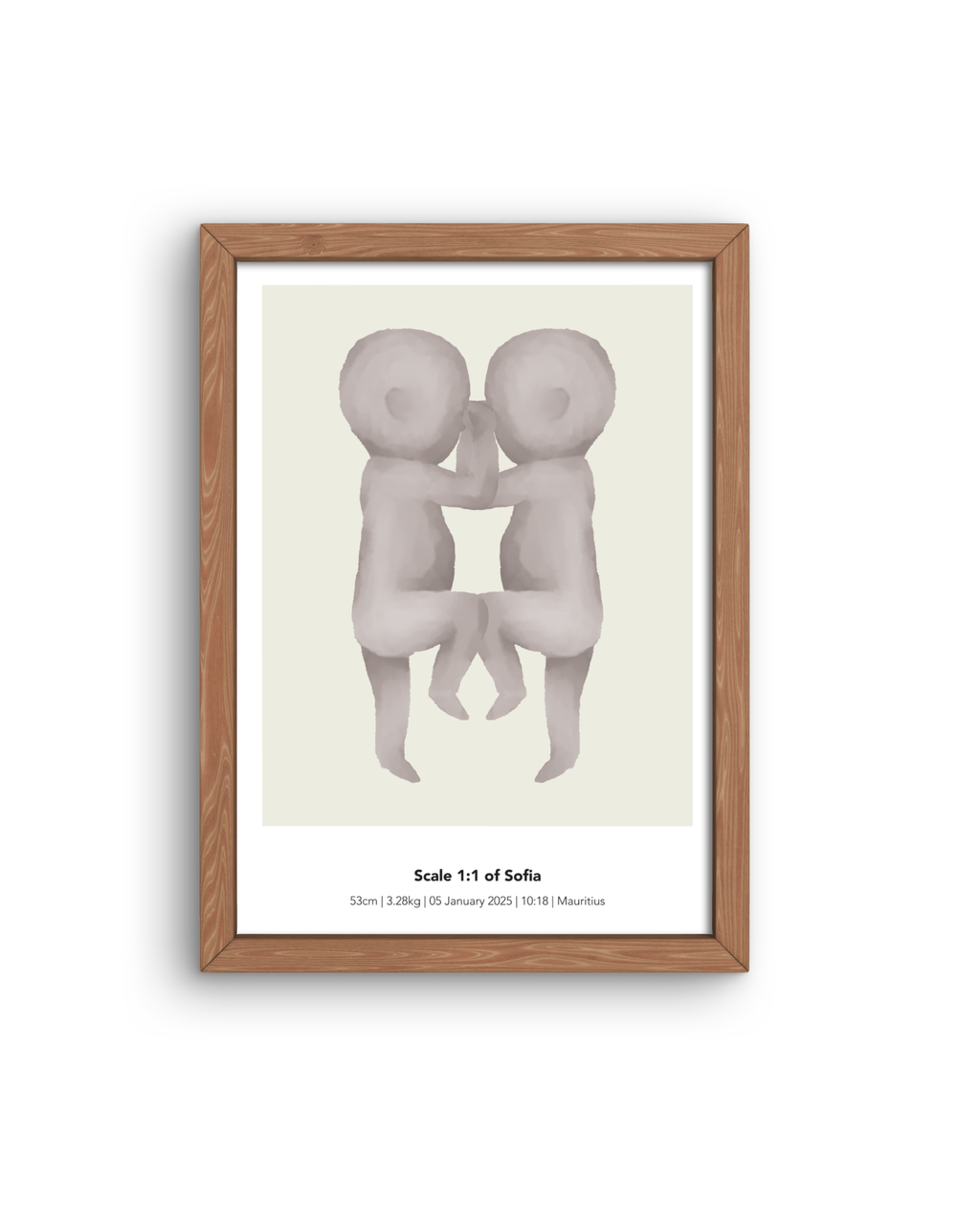 1:1 Scale Custom 300DPI Printable Digital Birth Poster - Watercolour Style