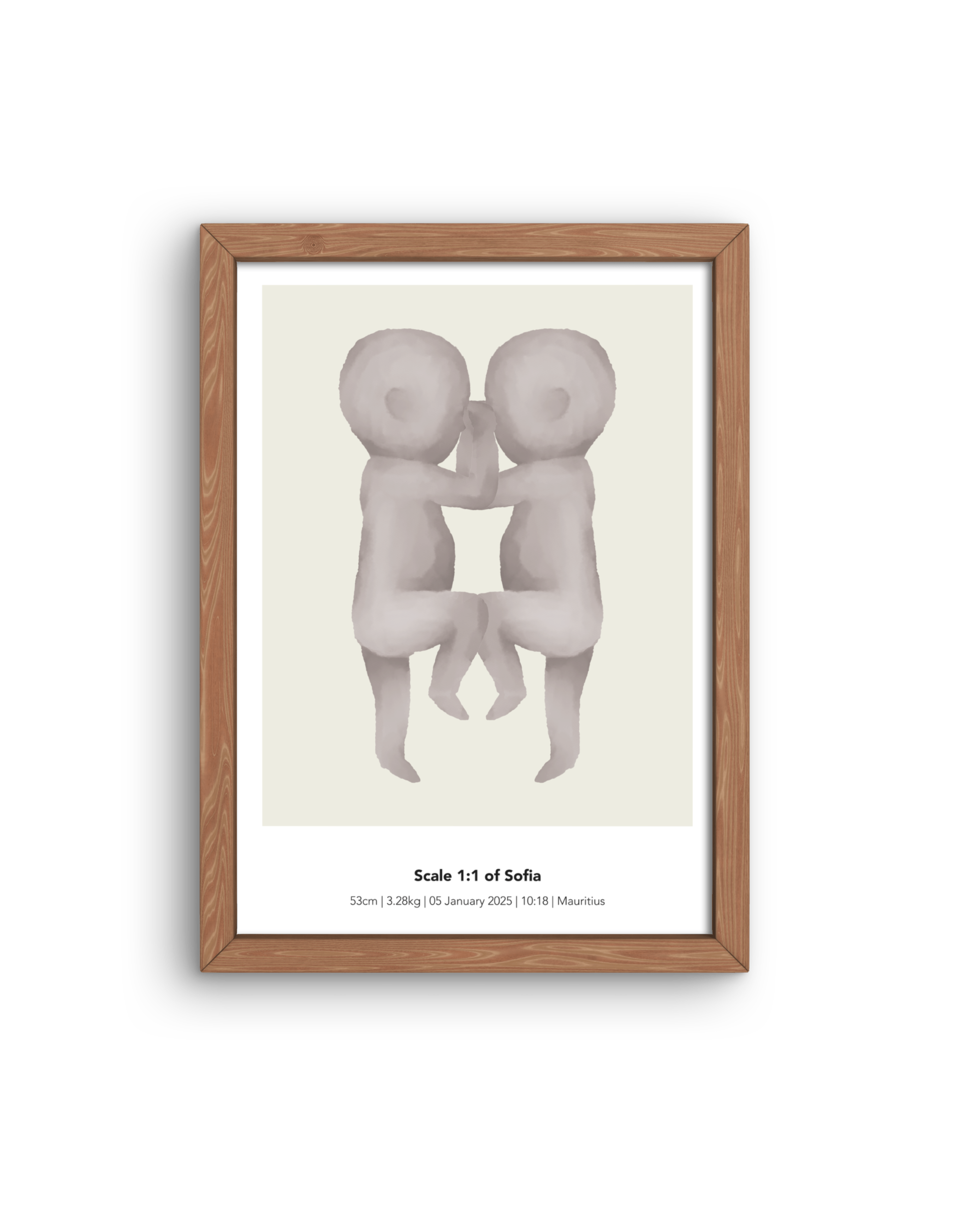 1:1 Scale Custom 300DPI Printable Digital Birth Poster - Watercolour Style