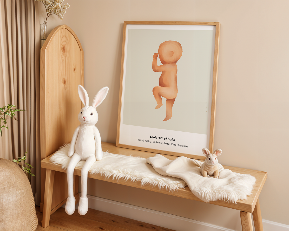 1:1 Scale Custom 300DPI Printable Digital Birth Poster - Watercolour Style