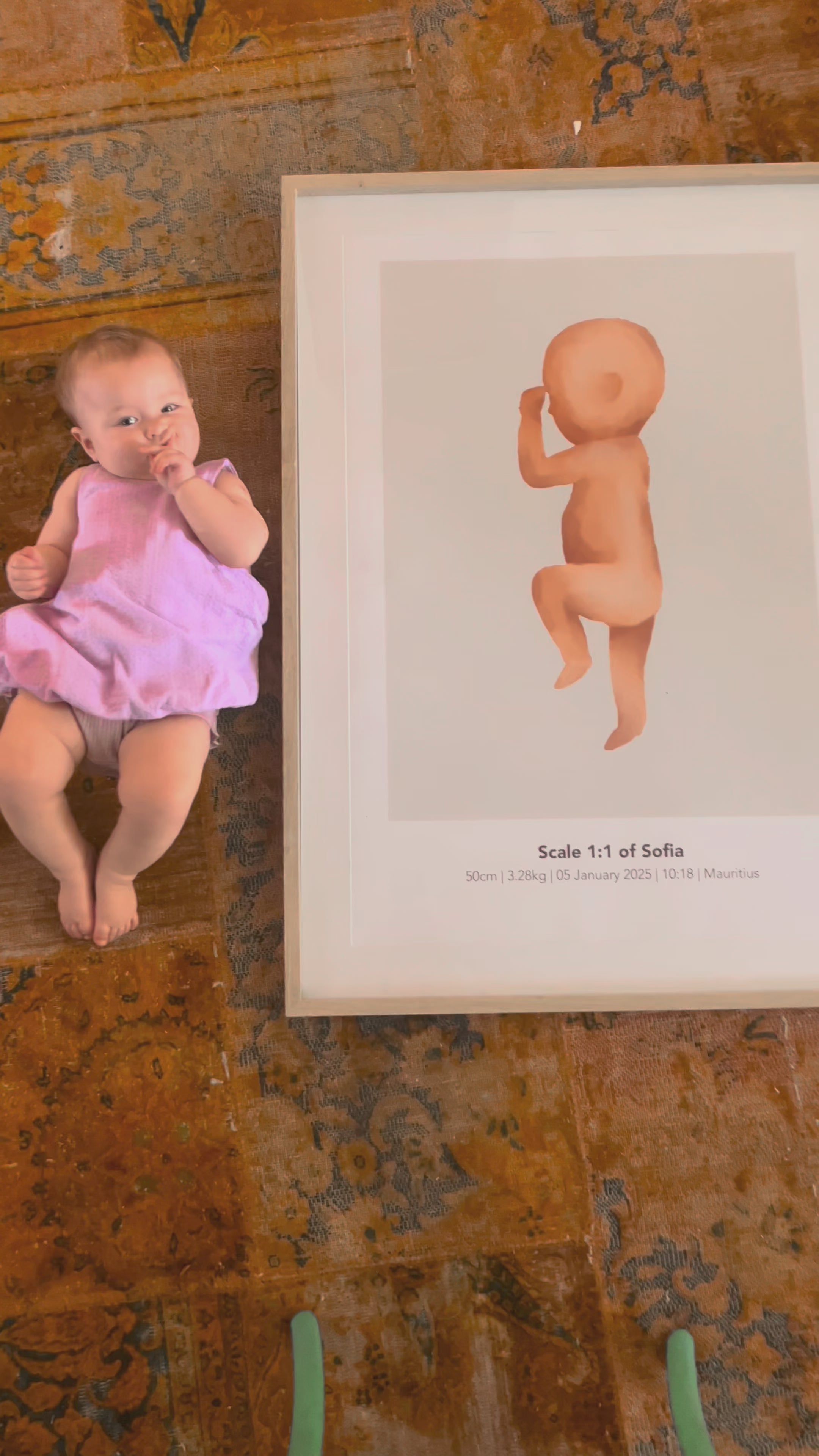 1:1 Scale Custom 300DPI Printable Digital Birth Poster - Watercolour Style